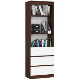 regal-do-salonu-3-szuflady-polki-arlo-60x35x180-cm-wenge-bialy-mat-or