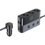 3mk-car-power-splitter-120w-pd-qc-pps-usb-3a1c3socket-black-stan-nowy