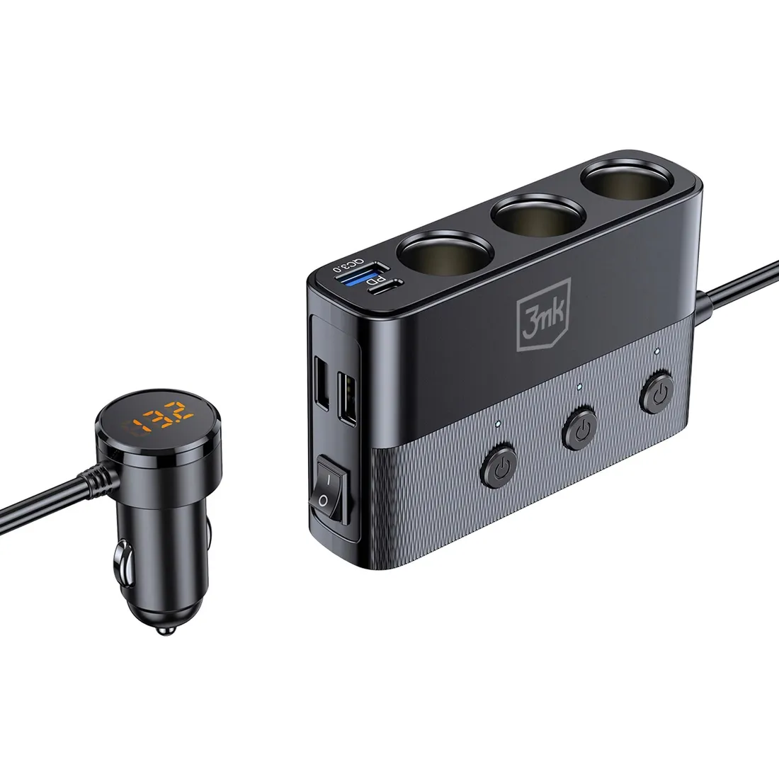 3mk-car-power-splitter-120w-pd-qc-pps-usb-3a1c3socket-black-stan-nowy