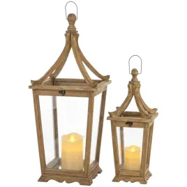 latarnia-komplet-2-szt-lampion-szklo-drewno-dekoracja-ogrodowa-74-52-cm