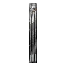 green-stuff-world-zestaw-pedzli-kolinsky-silver-series-4szt