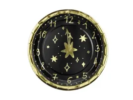 talerzyki-papierowe-zegar-czarne-18-cm-6-szt