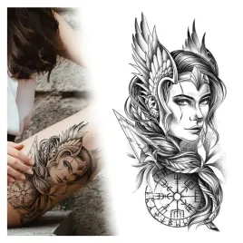 tatuaz-tymczasowy-wodny-kobieta-rycerz-zodiaku
