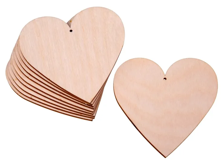 Drewniane SERCE zawieszka 15cm 10szt DEKOR ozdoba