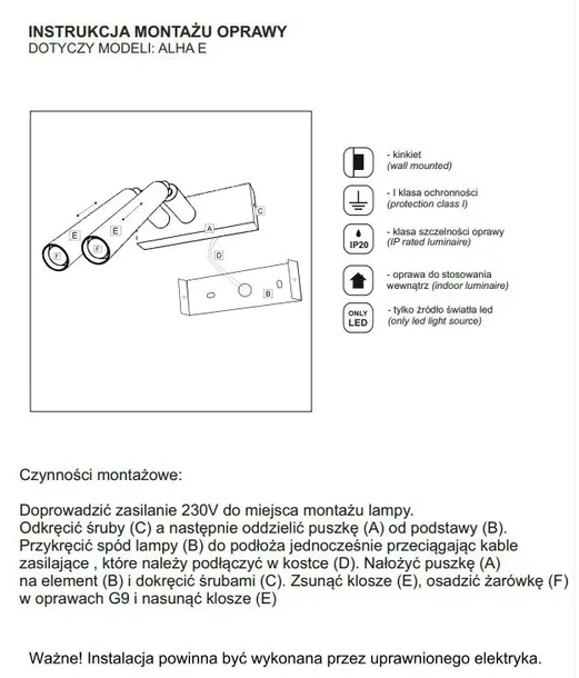kinkiet-alha-e-9348-dohar-kolor-bialy