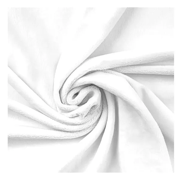 Tkanina Minky Gładki Materiał Polar 380g Biały / White - 0,5mb