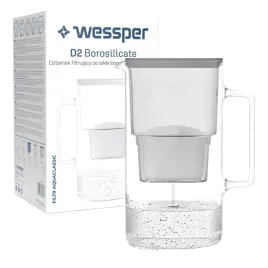wessper-aquamax-crystalline-3l-szary-szklany-dzbanek-filtrujacy