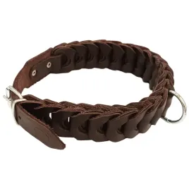 obroza-dla-psa-skorzana-plecionka-42-47cm-brazowa-polski-producent