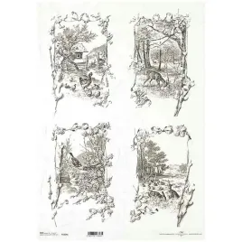papier-ryzowy-do-decoupage-a3-r1004l-vintage-widoczek-wies-zwierzeta-lesne