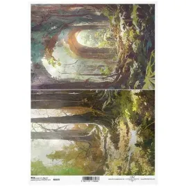 papier-ryzowy-do-decoupage-a4-itd-r2123-tajemniczy-las-drzewa