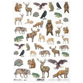 papier-ryzowy-do-decoupage-a4-itd-r2122-zwierzeta-lesne