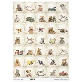 papier-ryzowy-do-decoupage-a3-itd-0651l-retro-zabawki-misie