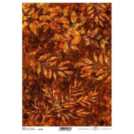 papier-ryzowy-a4-do-decoupage-itd-r1616-liscie-i-galazki-na-tle-bursztynow