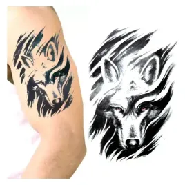 tatuaz-tymczasowy-wodny-wilk-czerwone-oczy