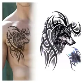 tatuaz-zmywalny-tymczasowy-wodny-wilk-tribal