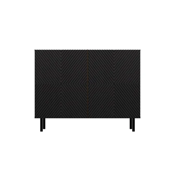 komoda-kama-z-ryflowanymi-frontami-2-drzwi-artisan-czarny-material-plyta-laminowana