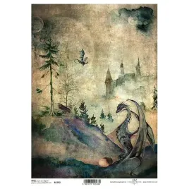 papier-ryzowy-a4-do-decoupage-itd-r1792-smok-zamek