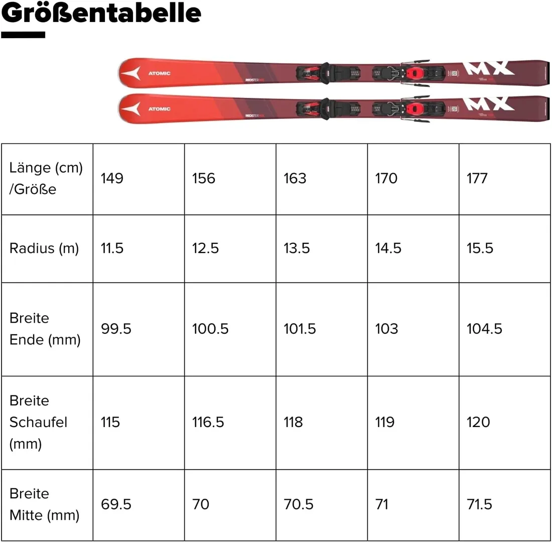 atomic-redster-mx-163-cm-narty-czerwono-biale-stan-nowy