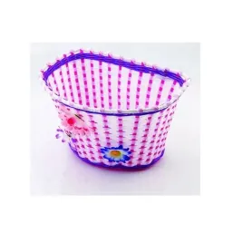 koszyk-rowerowy-plastik-przod-rozowy-kwiaty