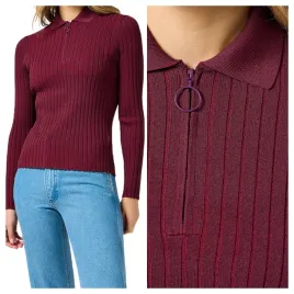 sweter-damski-wrangler-rib-knit-polo-sliwkowy-dzianinowy-xl