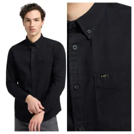 koszula-meska-lee-button-down-czarna-klasyczna-bawelniana-m