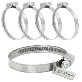 4x-obejma-slimakowa-opaska-zaciskowa-20-32-mm-metalowa-skrecana-nierdzewne