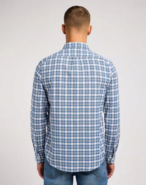 lee-button-down-m-meska-koszula-kolor-niebieski