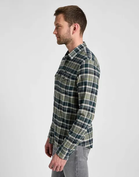 lee-regular-shirt-m-meska-koszula-kolor-zielony