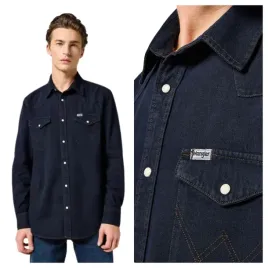koszula-meska-wrangler-western-shirt-jeansowa-granatowa-klasyczna-m