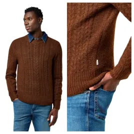 sweter-meski-wrangler-cable-knit-sweater-ciemnobrazowy-mahogany-l
