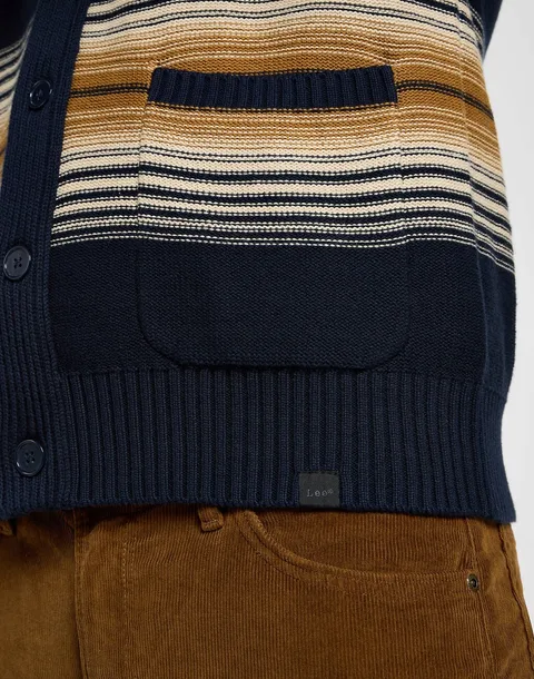 lee-frontier-cardigan-l-meski-sweter-kolor-niebieski