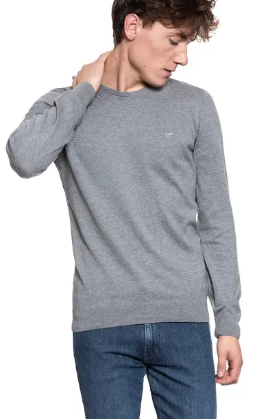 mustang-basic-c-neck-meski-sweter-klasyczny-logo-s-wzor-dominujacy-bez-wzoru