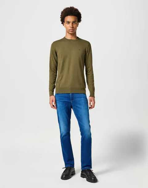 wrangler-knit-sweater-l-meski-sweter-kolor-zielony