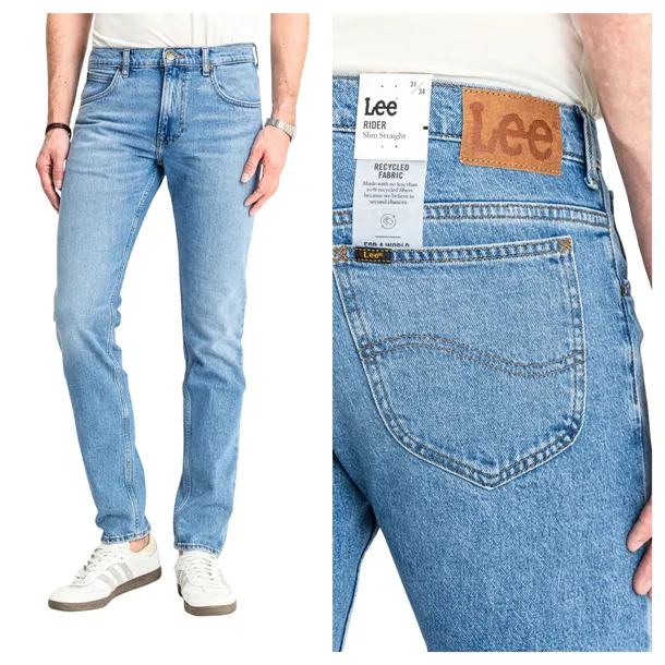 LEE RIDER Slim Męskie Spodnie Jeansowe Zwężane DOWNTOWN W34 L30