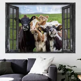 obraz-na-sciane-bez-ramki-plakat-krowy-za-oknem-50x70cm