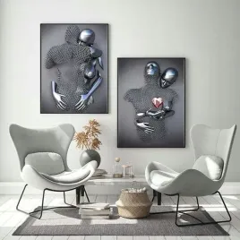 plakat-dekoracja-z-nadrukiem-60x90cm-metalowe-rzezby-bez-ramki-2-szt