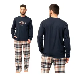 pizama-meska-dwuczesciowa-bawelniana-z-dlugim-rekawem-w-krate-key-xl