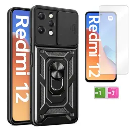 etui-pancerne-do-xiaomi-redmi-12-4g-5g-slide-ring-czarny-case-szklo-9h