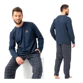 pizama-meska-bawelniana-flanela-z-dlugim-rekawem-spodnie-key-xxl