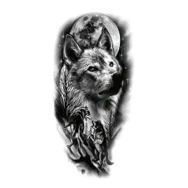 tatuaz-zmywalny-tymczasowy-walczace-wilki-ksiezyc