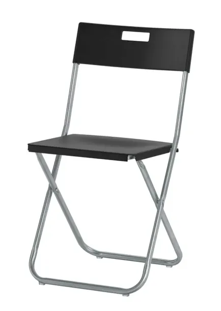 IKEA GUNDE Krzesło Składane CZARNE Dom Ogród