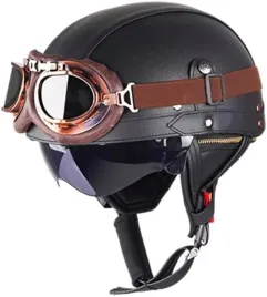 kask-motocyklowy-vintage-jet-skorzany-z-goglami-ece-s-55-56-cm