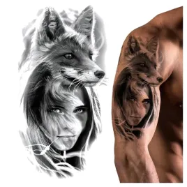tatuaz-zmywalny-tymczasowy-wodny-kobieta-lis