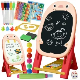 tablica-dwustronna-kredowa-magnetyczna-edukacyjna-dla-dzieci-stojaca-pink