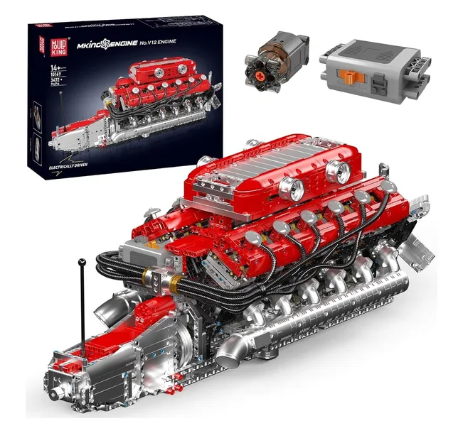 Klocki konstrukcyjne Mould King 10169 silnik V12 z Ferrari 812 Superfast