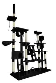 drapak-dla-kota-255cm-czarny-drzewko-255cm-legowisko-domek-sizal-plusz