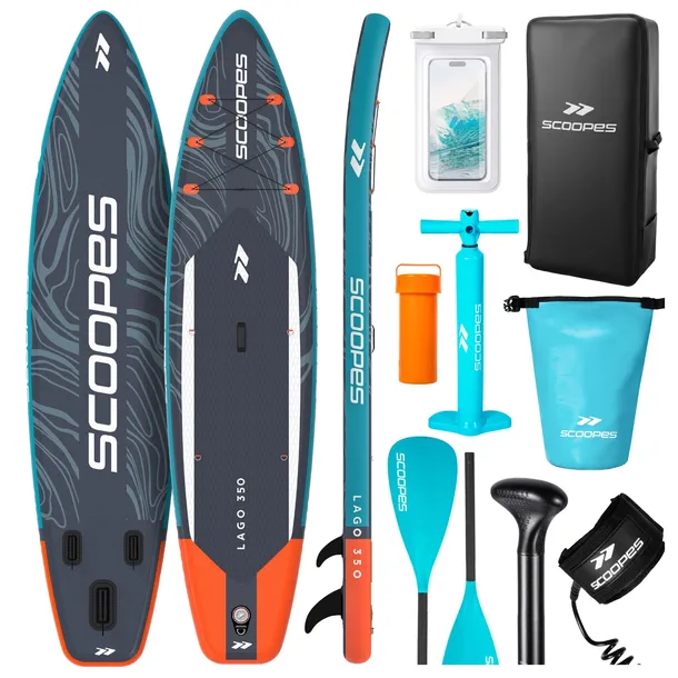 Deska SUP do Pływania Pompowana z Akcesoriami Zestaw Wiosło Pompka 350cm