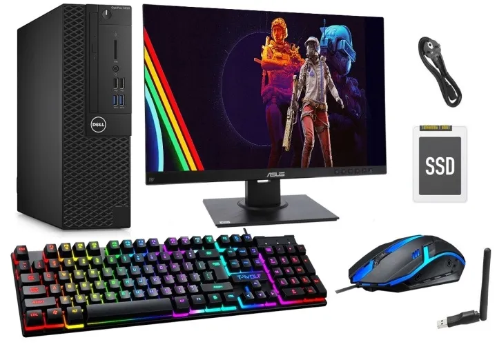 ZESTAW KOMPUTEROWY PC do GIER GAMINGOWY i3 4x3.70GHz 8/256GB SSD LED WIN10
