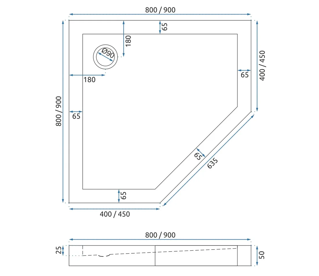 rea-brodzik-diamond-white-90x90x5cm-stan-nowy