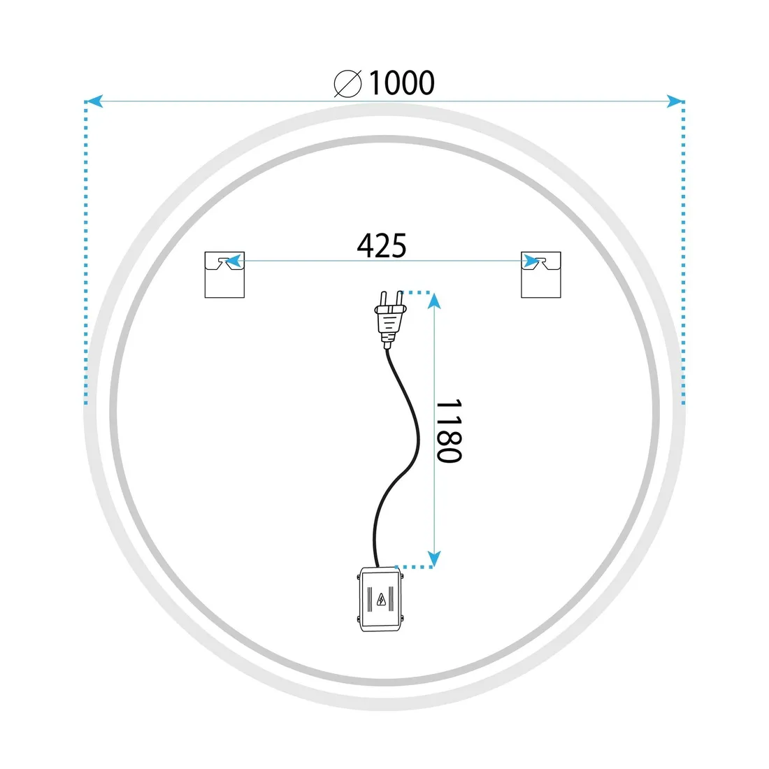 lustro-scienne-tutumi-kolo-1000-x-1000-mm-stan-nowy